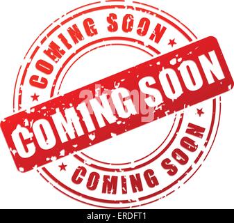 Vector illustration of red coming soon stamp Stock Vector