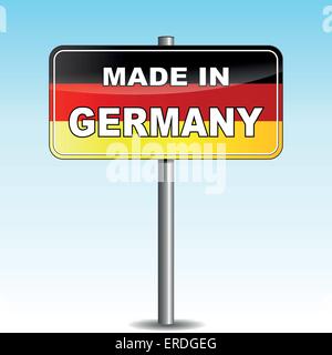 Vector illustration of signpost with text made in germany Stock Vector