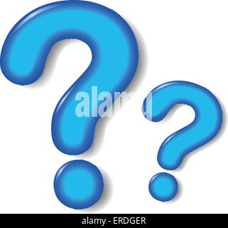 Vector illustration of blue question mark on white background Stock Vector