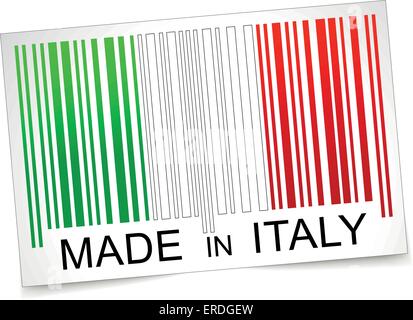 Vector illustration of made in italy barcode concept Stock Vector