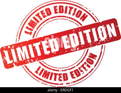 Vector illustration of red limited edition stamp on white background Stock Vector