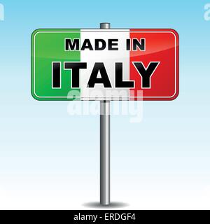 Vector illustration of signpost with text made in italy Stock Vector