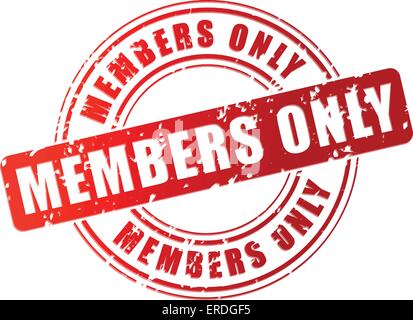 Vector illustration of red members only stamp Stock Vector