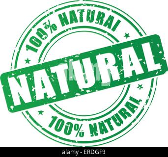 Vector illustration of green natural stamp concept Stock Vector