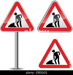 Vector illustration of work in progress sign on white background Stock Vector