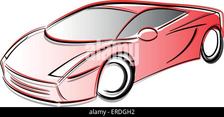 Vector illustration of prototype car drawing concept Stock Vector