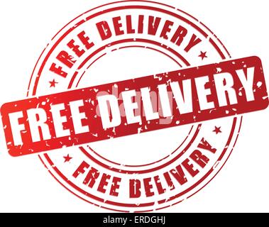 Vector illustration of free delivery stamp on white background Stock Vector