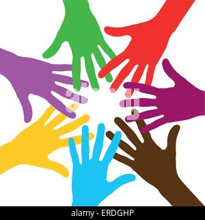 Vector illustration of multiracial unity background concept Stock Vector