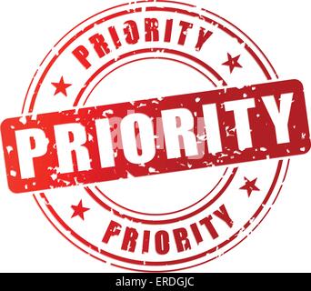 Vector illustration of red priority stamp on white background Stock Vector