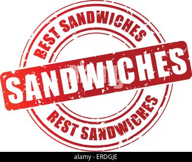 Vector illustration of best sandwiches stamp on white background Stock Vector