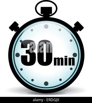 Vector illustration of thirty minutes stopwatch icon Stock Vector
