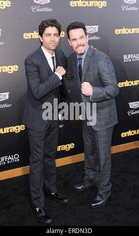 Los Angeles, CA, USA. 1st June, 2015. Kevin Dillon, Adrian Grenier at arrivals for ENTOURAGE Premiere, The Regency Village Theatre, Los Angeles, CA June 1, 2015. Credit:  Elizabeth Goodenough/Everett Collection/Alamy Live News Stock Photo