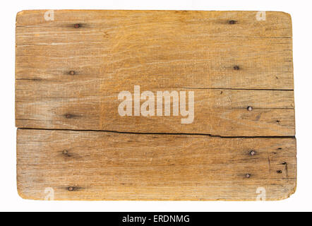 Old wooden board isolated on white background Stock Photo