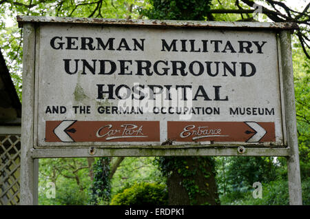 German Military Underground Hospital Guernsey Channel Islands Stock Photo