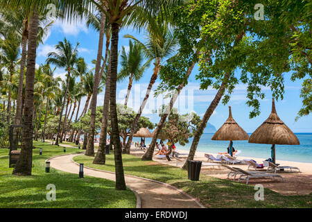 Hotel complex in Flic en Flac, Mauritius Stock Photo