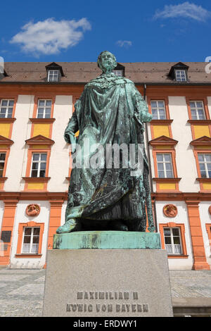 Statue of Maximilian II, courtyard of the old castle, historic centre, Bayreuth, Upper Franconia, Franconia, Bavaria, Germany Stock Photo