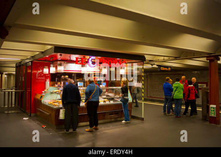 Sandwich shop, metro station, Alexanderplatz, Mitte district, Berlin, Germany Stock Photo