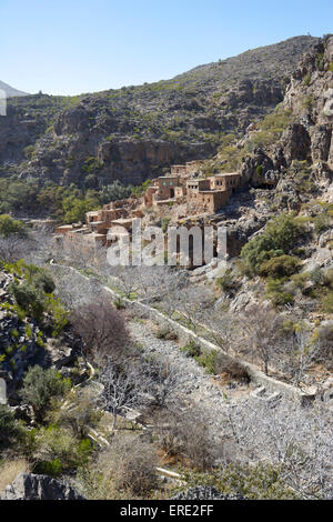 The ghost town of Wadi Habib in the Jebel Akhdar Mountains of the Sultanate of Oman. Stock Photo