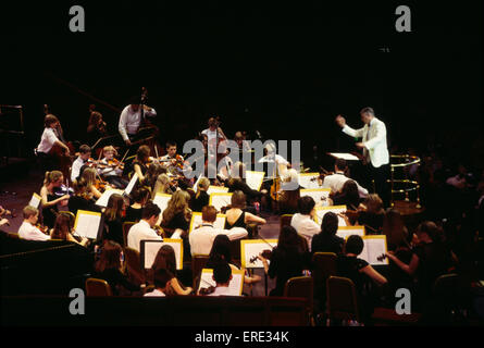 A youth chamber orchestra performing at the Royal Albert Hall, London as part of the annual Schools Prom series of concerts Stock Photo