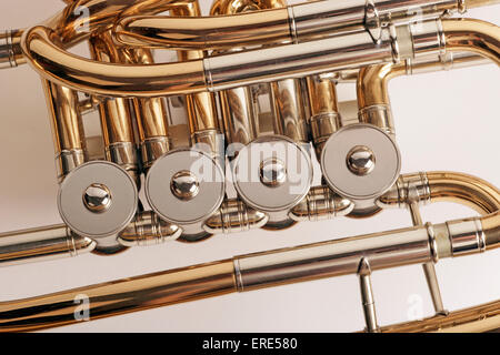 Wagner Tuba, detail of valves Stock Photo