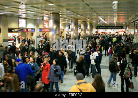 Commuters in Penn Station in New York City. Picture taken February 2009.