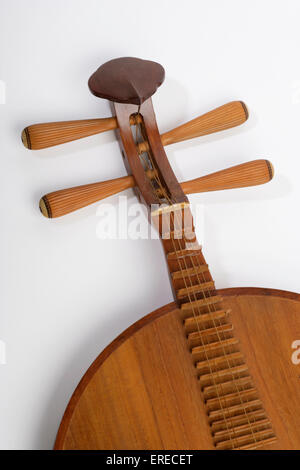 Chinese Moon shaped lute, or moon guitar. Yueh chin. Yueqin Stock Photo ...