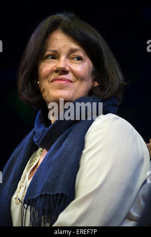 Pippa Harris producer 'Call The Midwife' discussion on stage at Hay Festival 2015 Stock Photo