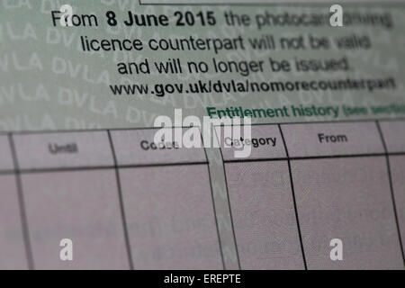 UK DVLA Part 2 D740 Counterpart Paper Driving Licence Stock Photo ...