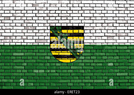 Flag of Saxony painted on brick wall Stock Photo - Alamy