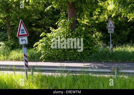 German Railroad Level Crossing Warning Sign 