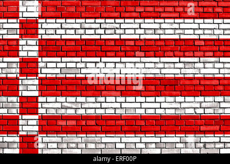 flag of Bremen painted on brick wall