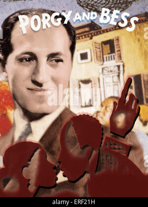 George Gershwin.  Collage and graphic compilation.  GG: American composer & pianist, 26th September 1898 - 11th July 1937 Stock Photo