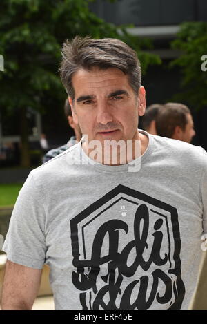 MKB-MVM Veszprem's coach Antonio Carlos Ortega pictured during the Media Call for the VELUX EHF Final Four in Cologne, Germany 29 May 2015. Photo: Horst Galuschka/dpa - NO WIRE SERVICE - Stock Photo