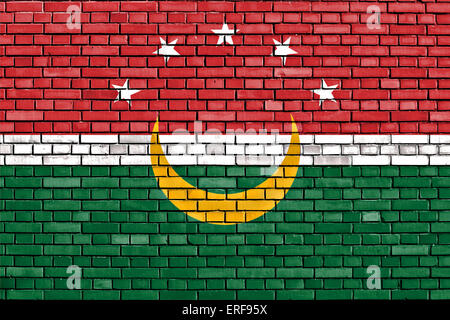 flag of Maghreb painted on brick wall Stock Photo