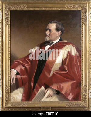 WOOD, Sir Henry J - in academic robes, with score Portrait by Sir Frank Salisbury. 2nd copy by tyhe artist of the original, now in National Portrait Gallery English Conductor, 1869-1944 Stock Photo