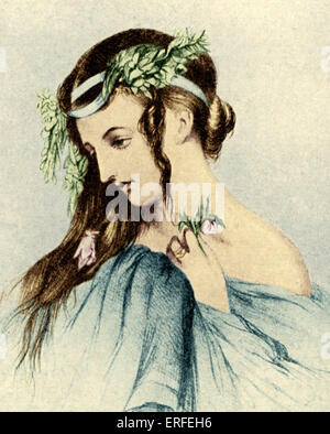 Berlioz' wife, Harriet Smithson, as Ophelia in Shakespeare's 'Hamlet'. Stock Photo