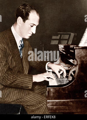 George Gershwin at piano. American composer and pianist; 1898-1937 Stock Photo