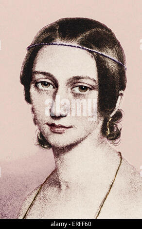 Young Clara  Schumann, while still Clara Wieck.  Portrait.. German pianist and composer 1819-1896. Stock Photo
