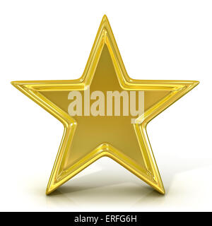 Single old gold star. 3D render isolated on white background Stock Photo