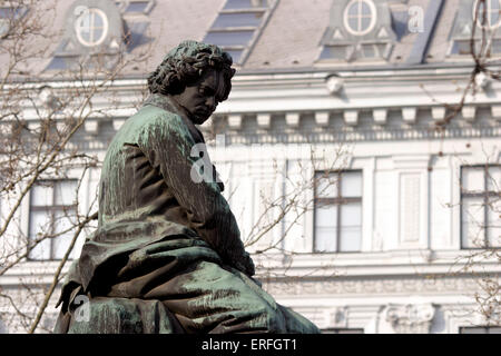 Ludwig van Beethoven - memorial to the German composer in the Beethoven Platz, Vienna, Austria. 17 December  1770 - 26 March Stock Photo