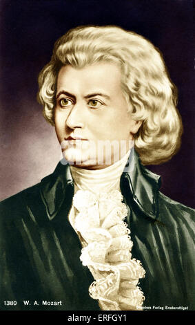 Wolfgang Amadeus Mozart portrait.  Austrian composer, 1756-1791 Stock Photo