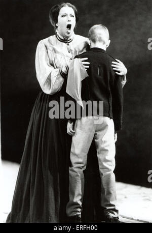 Benjamin Britten's Peter Grimes. Royal Opera House production, 1995. Bryn Terfel as Peter Grimes.  Ben Heppner as Captain