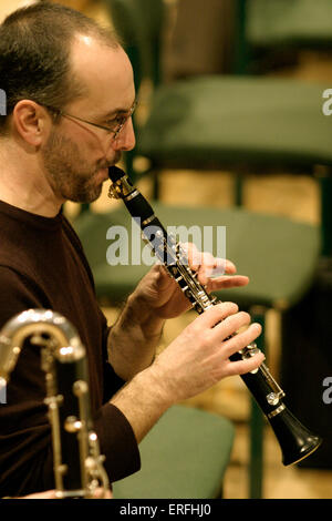 E Flat Clarinet Being played by John Cooper Stock Photo