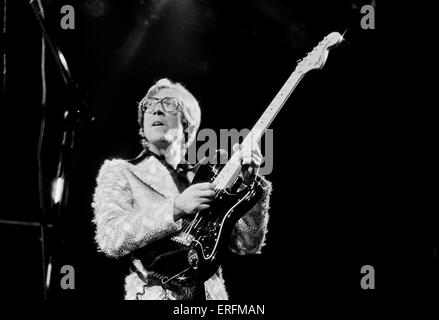 Hank Marvin - portrait of the British lead guitarist performing with his band 'The Shadows' at the Royal Albert Hall, London, Stock Photo