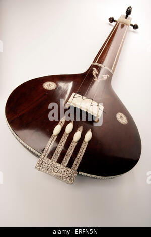 Tanpura - drone instrument used in Indian Raga music. Stock Photo