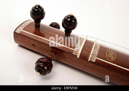 Tanpura - drone instrument used in Indian Raga music. Stock Photo