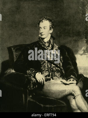 Prince Klemens Wenzel von Metternich - engraving by Samuel Cousins after painting by Sir Thomas Lawrence. SL, English engraver: Stock Photo