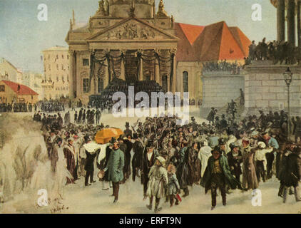 'Die Aufbahrung der Märzgefallenen' ('Victims of the March Revolution in Berlin Lying in State') - after a painting by Adolph Stock Photo