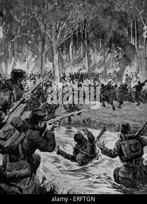 World War I- Night attack by the French in the Forest of Argonne'  From  'The Red Book Of The War' by Herbert Strang. C. Stock Photo