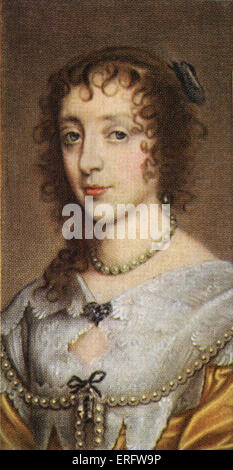 Henrietta Maria portrait  (1609-1669). The daughter of Henri IV of France, Henrietta Maria was married in 1625 to Charles I. In Stock Photo